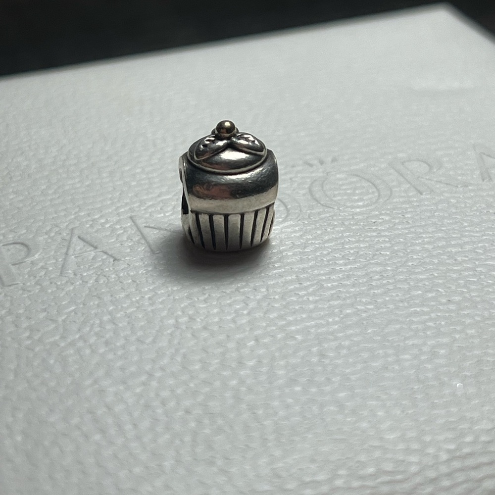 Pandora Cupcake Charm with Gold Cherry (discontinued)